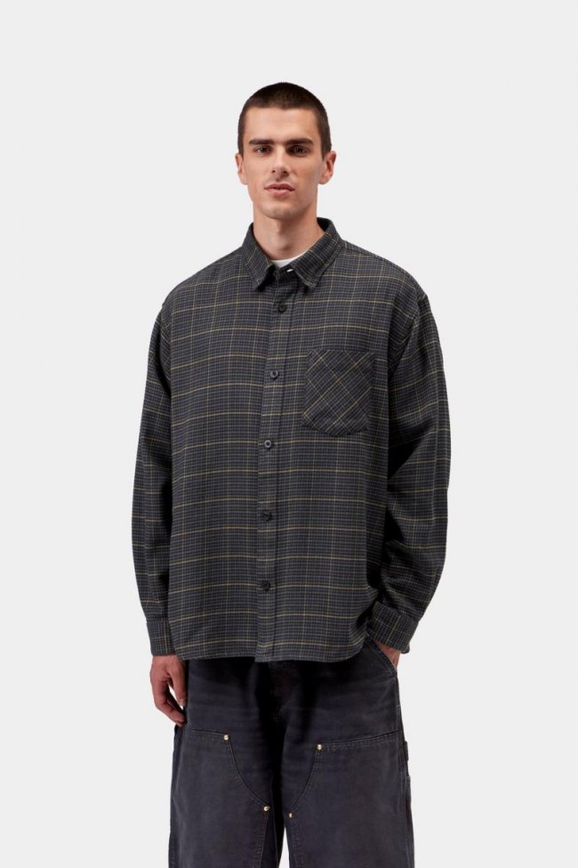Carhartt L/S Todrick Shirt - Todrick Houndstooth, Blue