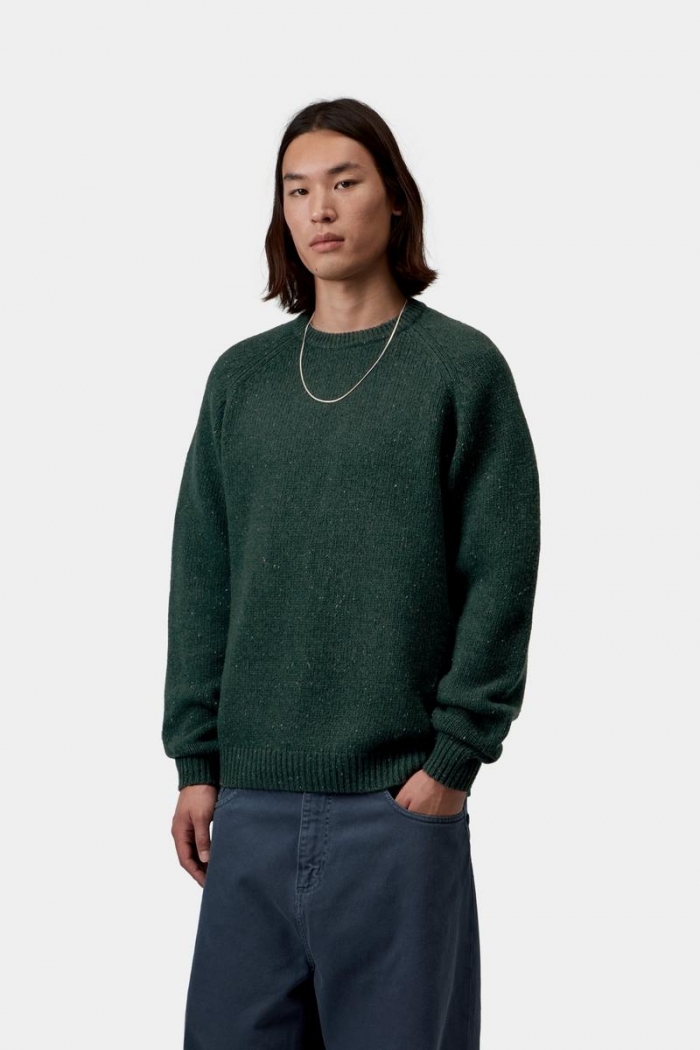 Carhartt Anglistic Sweater - Speckled Dark Scarab
