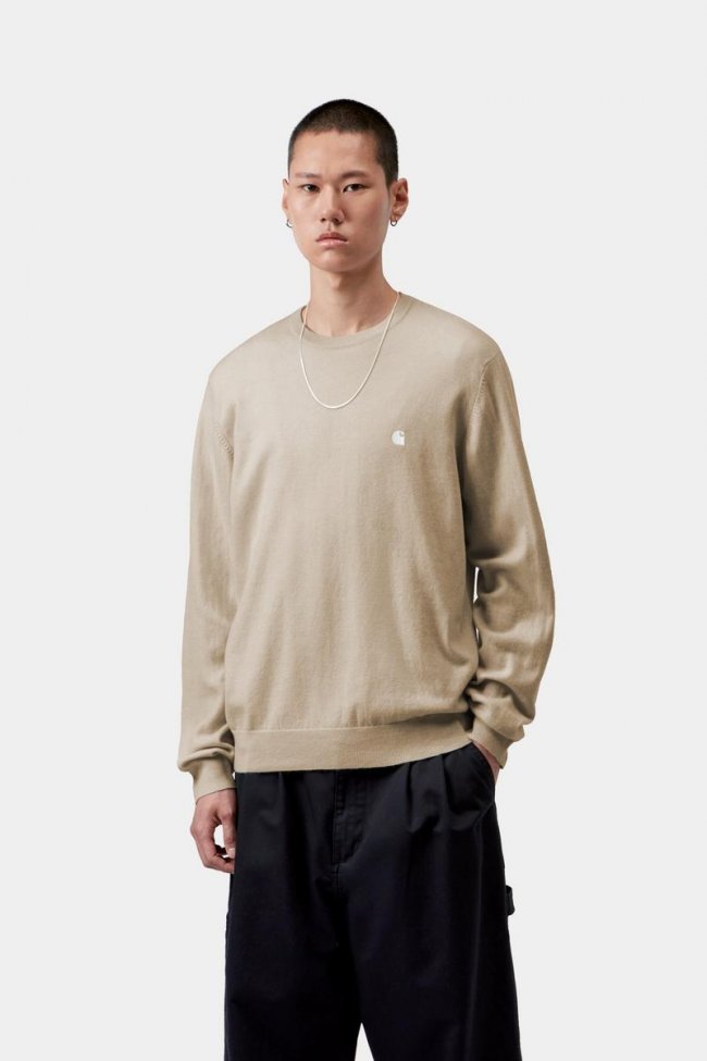 Carhartt Madison Sweater - Fleur De Sel / Wax Carhartt Madison Sweater - Fleur De Sel / Wax