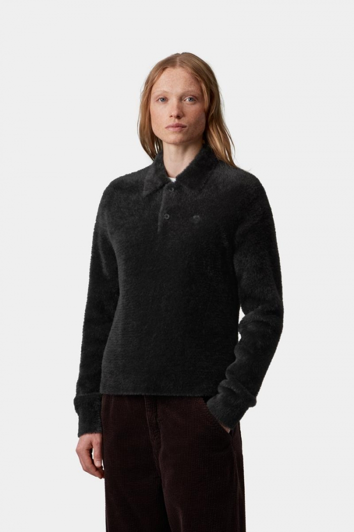 Carhartt L/S Maine Polo Sweater - Black / Black