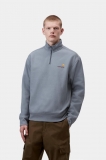 Carhartt Half Zip American Script Sweatshirt - Shady Blue Carhartt Half Zip American Script Sweatshirt - Shady Blue