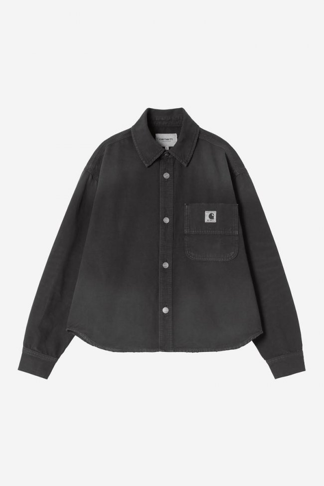 Carhartt Georgia Shirt Jac - Black, Destroy wash