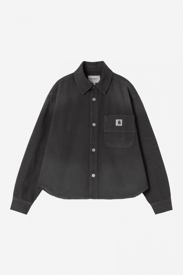 Carhartt Georgia Shirt Jac - Black, Destroy wash
