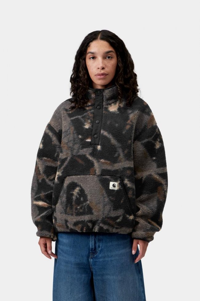 Carhartt Elliot High Neck Liner - Camo Feather Tree, Black / Black