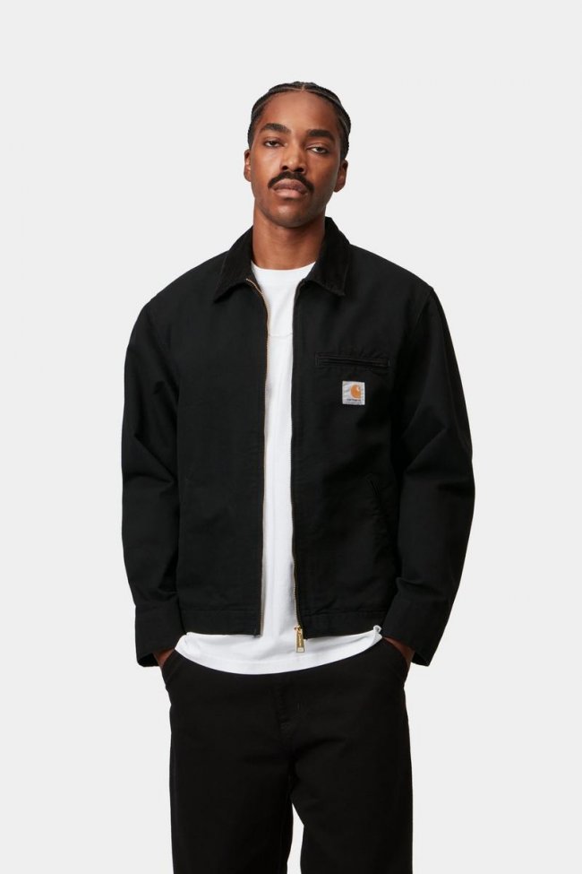 Carhartt Detroit Jacket (Summer) - Black / Black, Rinsed