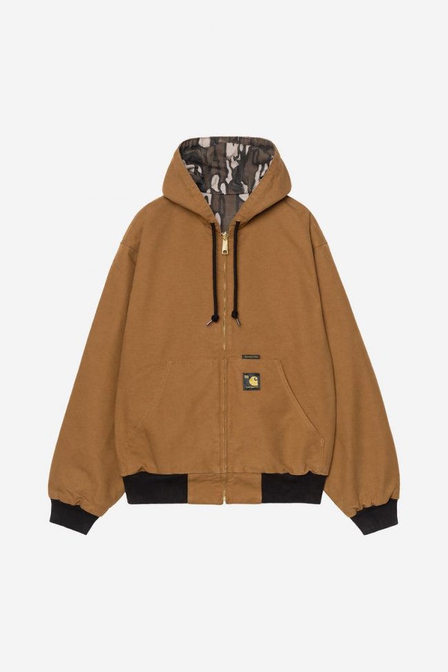 Carhartt OG Active Jacket 50th Anniversary Edition Canvas - Hamilton Brown / Camo Trebark, Rinsed