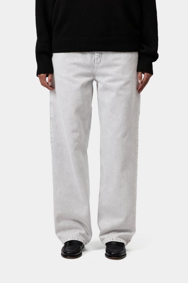 Carhartt Pierce Pant Straight - Black, Chalk wash