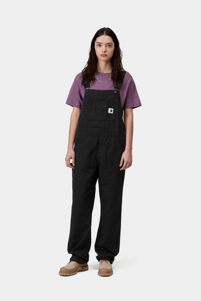Carhartt Bib Overall Straight - Black, Rinsed