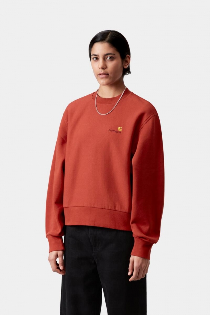 Carhartt American Script Sweatshirt - Oxide Red