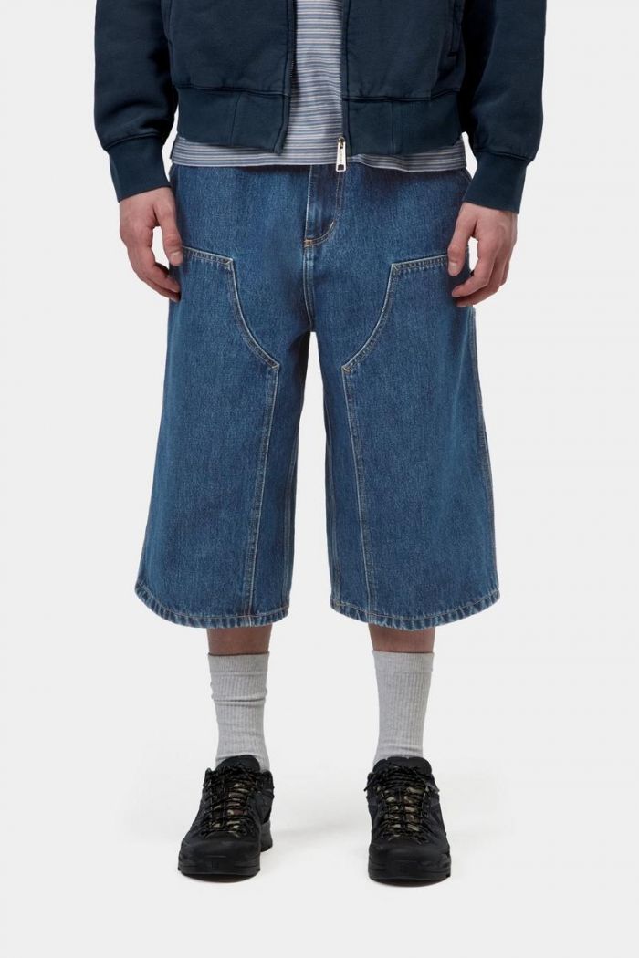 Carhartt OG Double Knee Long Short - Blue, Stone washed
