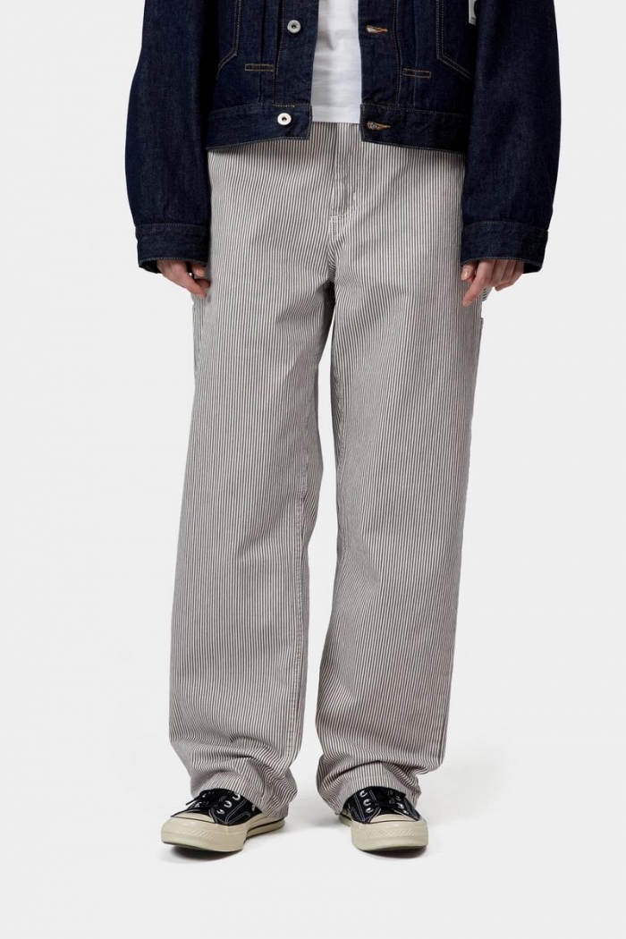 Carhartt Mercer Pant - Mercer Stripe, Graphite / Wax, Stone washed