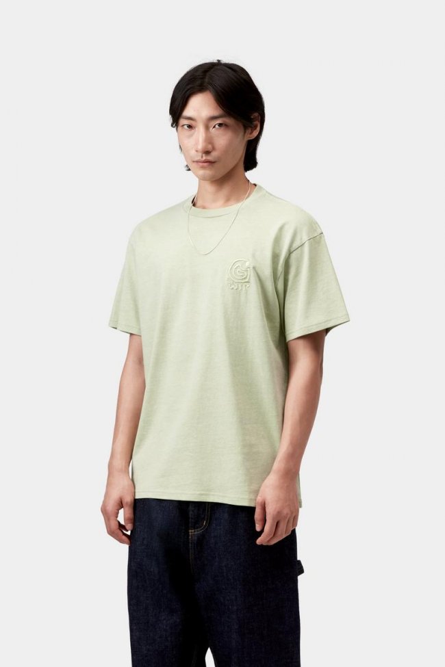 Carhartt S/S Helix Redux T-Shirt - Pale Olive, Garment dyed