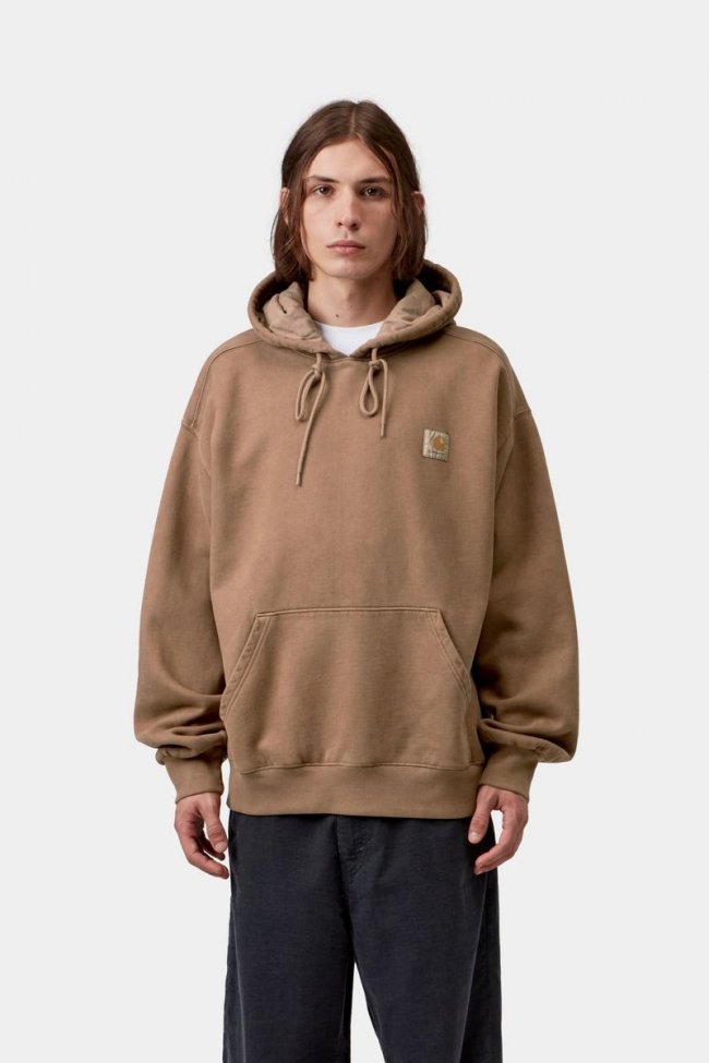 Carhartt Hooded Vista Sweatshirt - WIP H Brown, Garment dyed