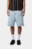 Carhartt Double Knee Short - Blue, Heavy stone bleached Carhartt Double Knee Short - Blue, Heavy stone bleached
