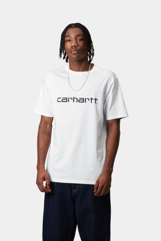 Carhartt S/S Script T-Shirt - White / Black