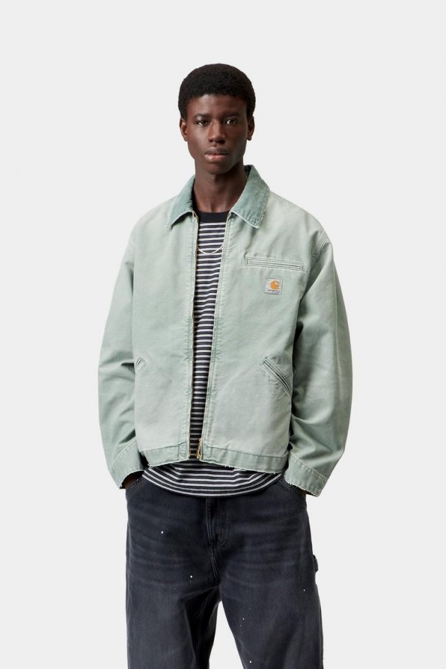 Carhartt OG Detroit Jacket - Shady Green / Shady Green, Destroy wash