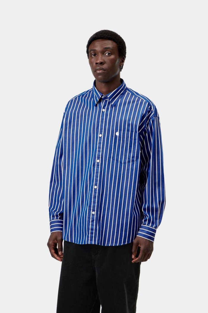 Carhartt L/S Gowan Shirt - Gowan Stripe, Lapis