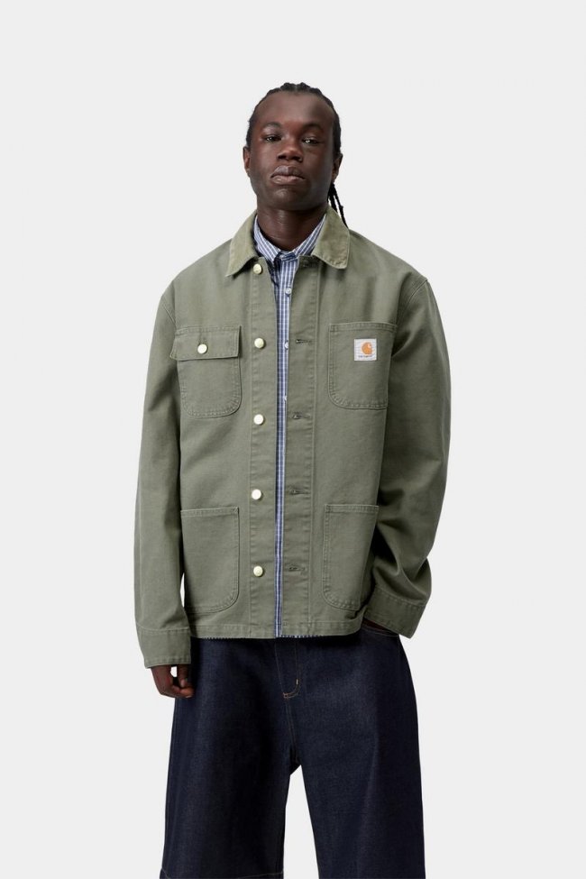 Carhartt Michigan Coat - Leaf / Leaf, Stone canvas