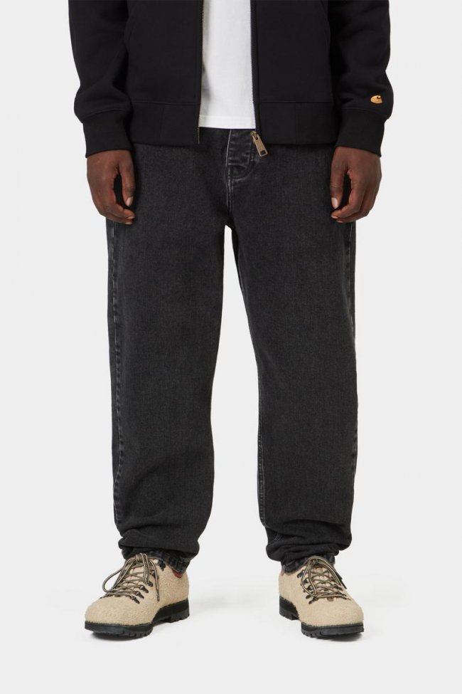 Carhartt Newel Pant - Black, Stone washed