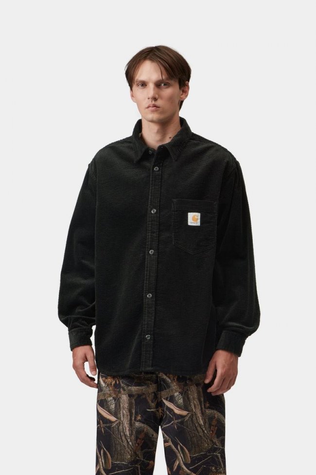 Carhartt L/S Loyde Shirt - Black, Rinsed Carhartt L/S Loyde Shirt - Black, Rinsed