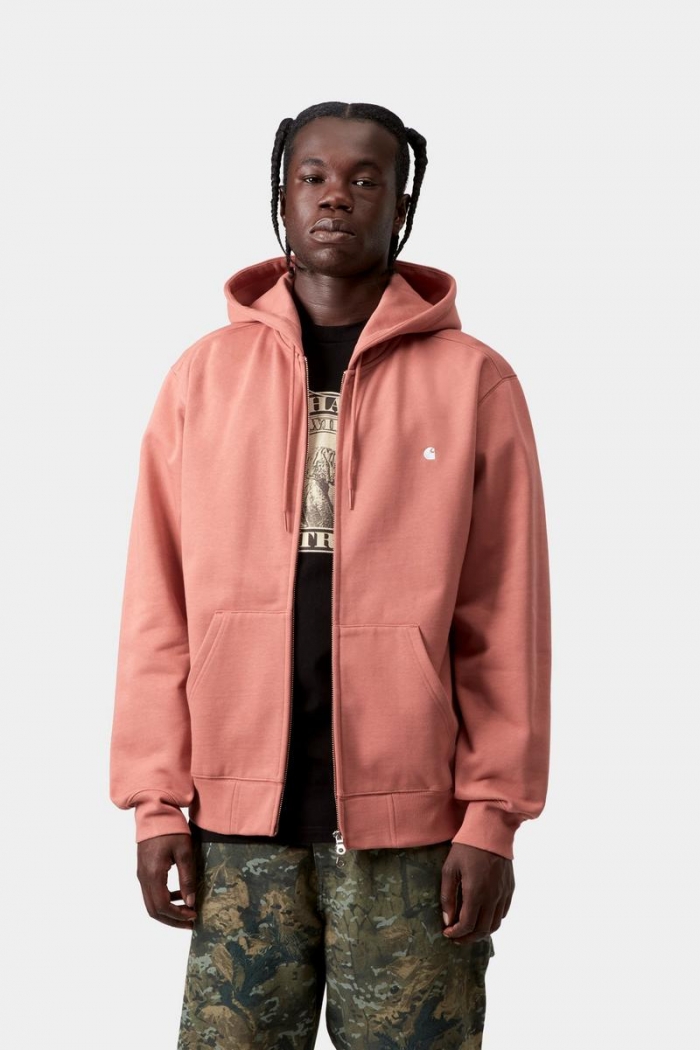 Carhartt Hooded Madison Jacket - Ash Pink/White