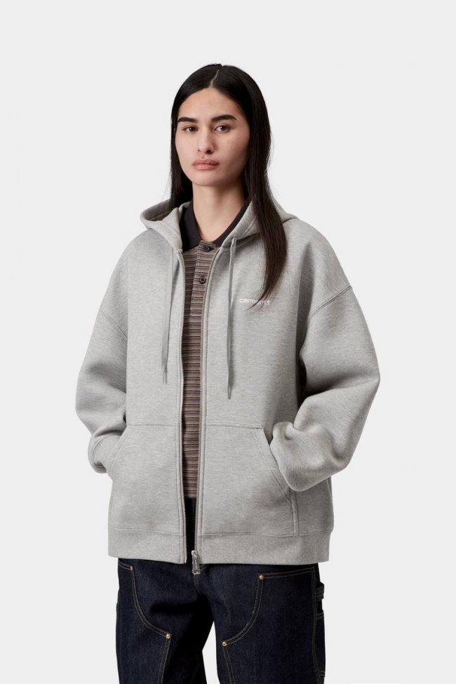 Carhartt Hooded Alda Jacket - Grey Heather / White Carhartt Hooded Alda Jacket - Grey Heather / White