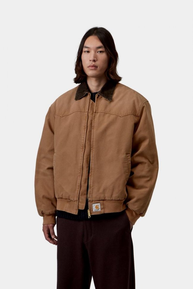 Carhartt OG Santa Fe Jacket - WIP H Brown / Tobacco, Stone canvas