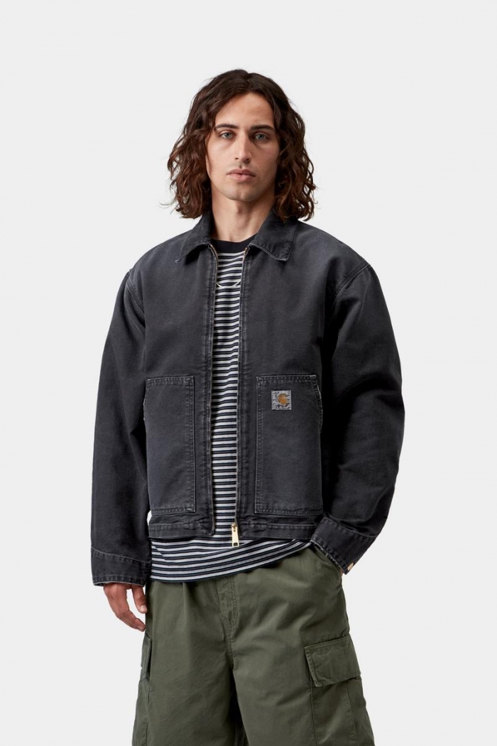 Carhartt OG Arcan Jacket - Black / Black, Destroy wash