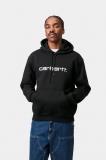 Carhartt Hooded Carhartt Sweatshirt - Black / White Carhartt Hooded Carhartt Sweatshirt - Black / White