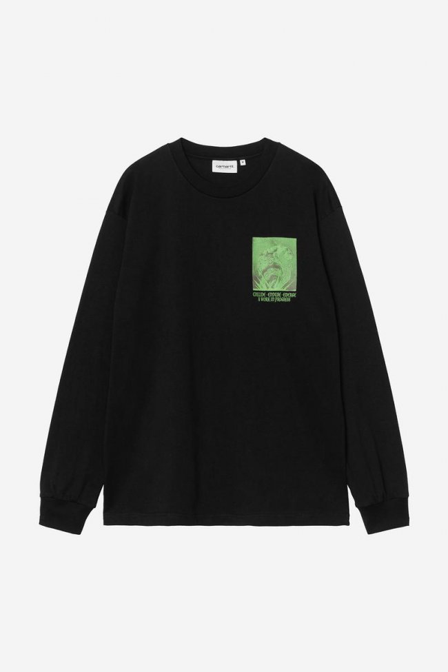 Carhartt L/S Emerge T-Shirt - Black, Stone washed