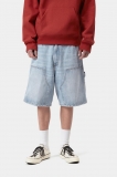 Carhartt Double Knee Short - Blue, Heavy worn bleached