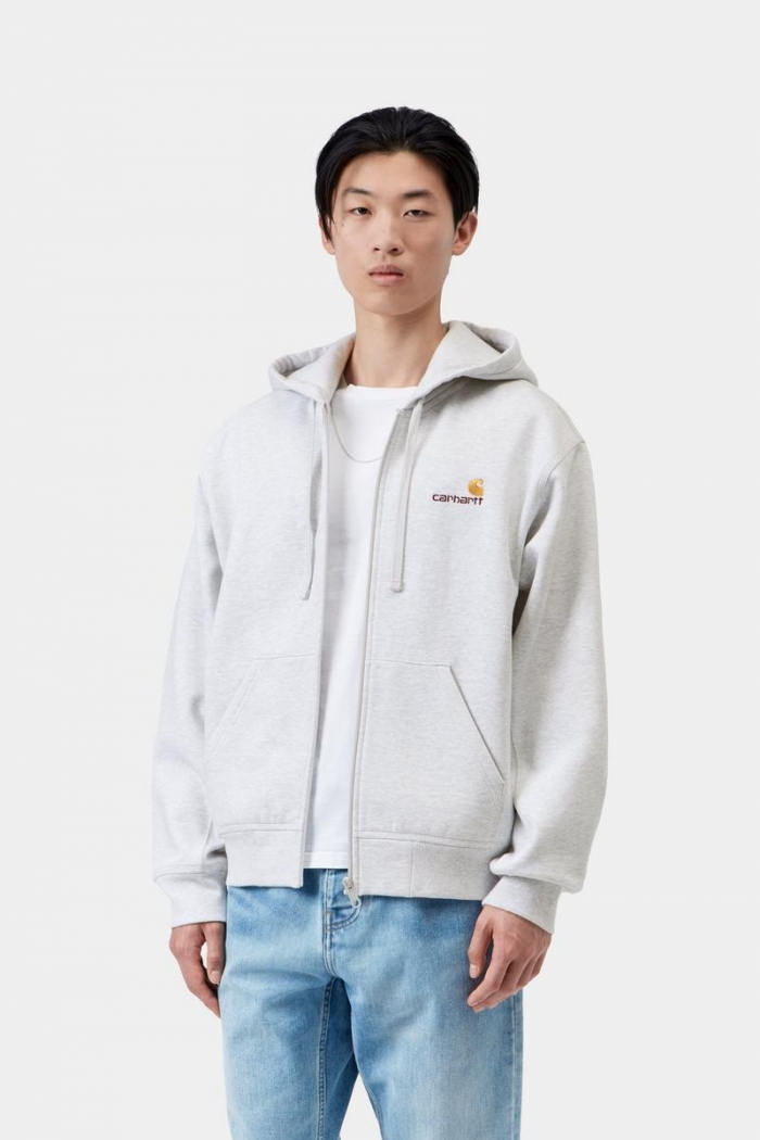 Carhartt Hooded American Script Jacket - Ash Heather