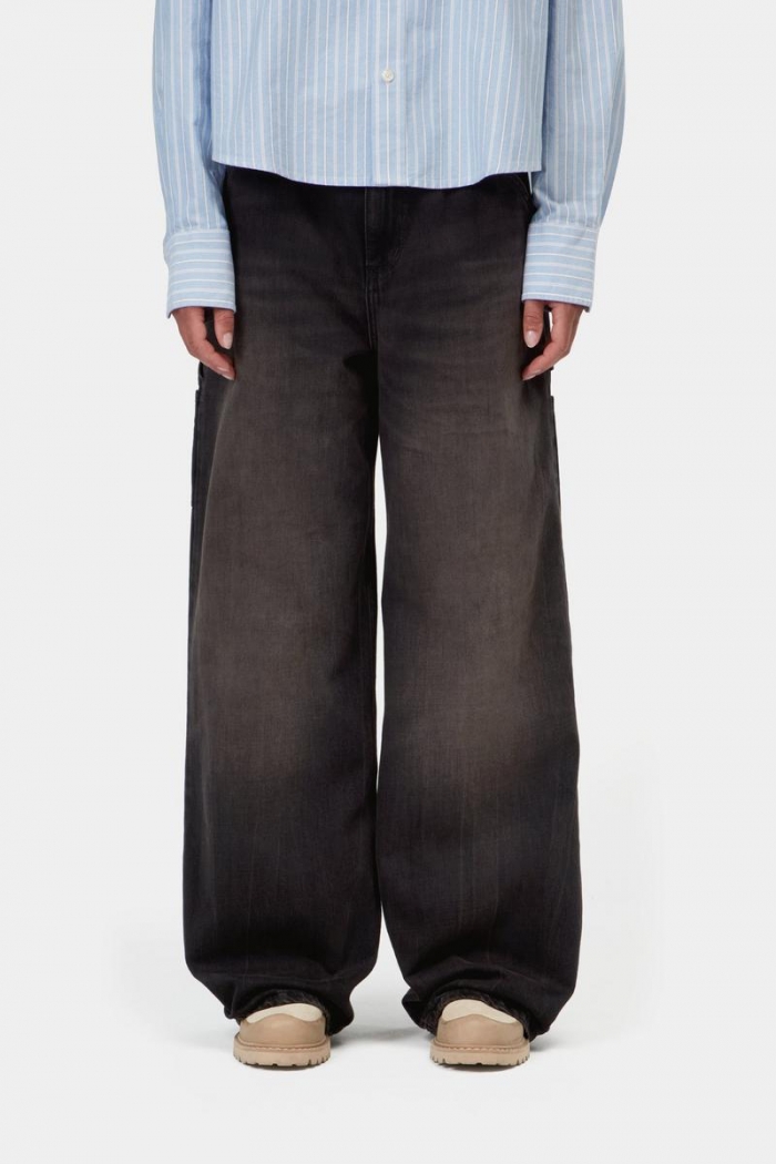 Carhartt Jens Pant - Black, Tobacco used wash