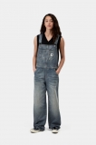 Carhartt Bib Overall Straight - Blue, Worn used wash