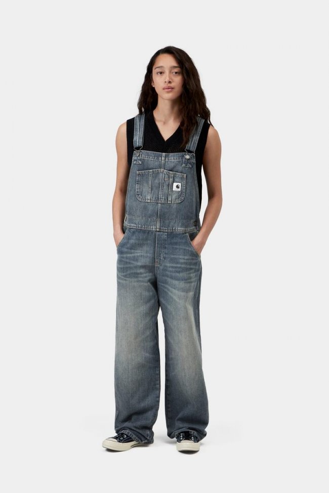 Carhartt Bib Overall Straight - Blue, Worn used wash Carhartt Bib Overall Straight - Blue, Worn used wash