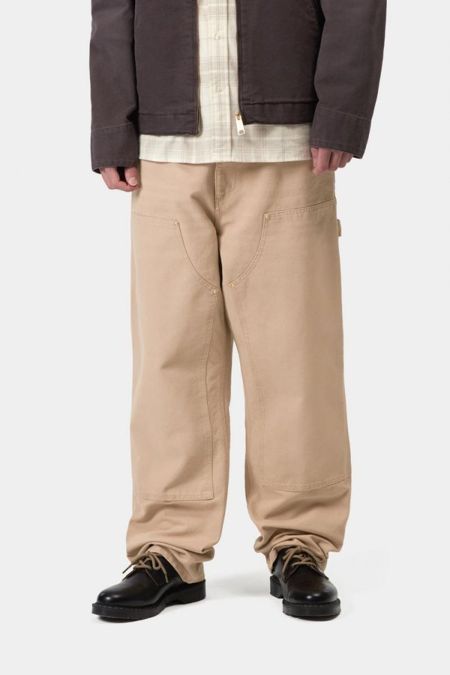 Carhartt Double Knee Pant - Dusty H Brown, Stone canvas