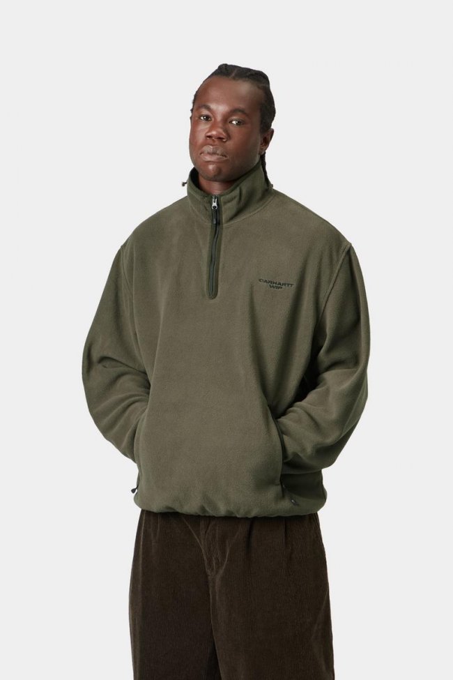 Carhartt Edmore Half Zip Sweat - Cypress / Black