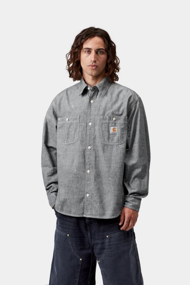 Carhartt L/S Painter Shirt - Black, Worn used, splatter Carhartt L/S Painter Shirt - Black, Worn used, splatter