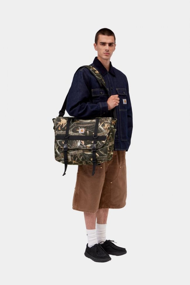 Carhartt Jake Messenger Bag - Camo Feather Tree, Black
