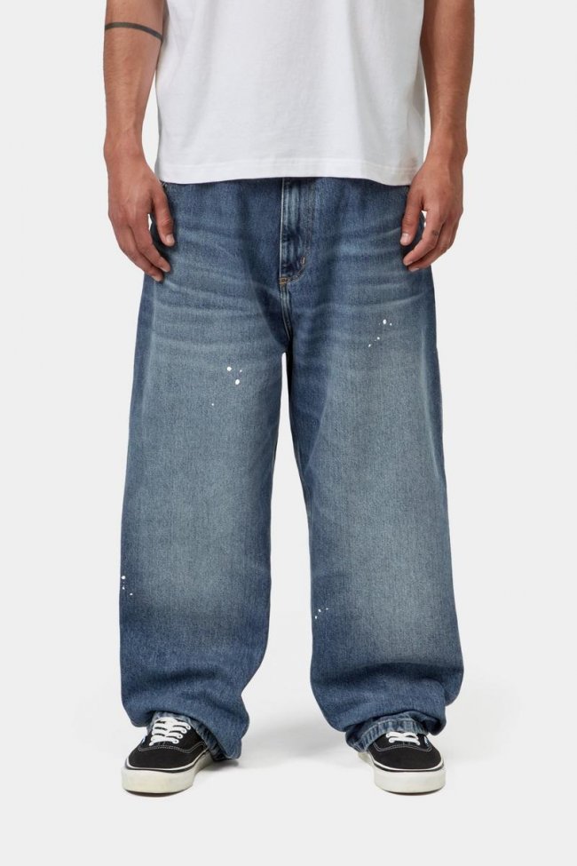 Carhartt OG Single Knee Pant - Blue, Destroy wash, splatter