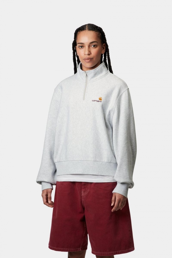 Carhartt American Script High Neck Sweatshirt - Ash Heather
