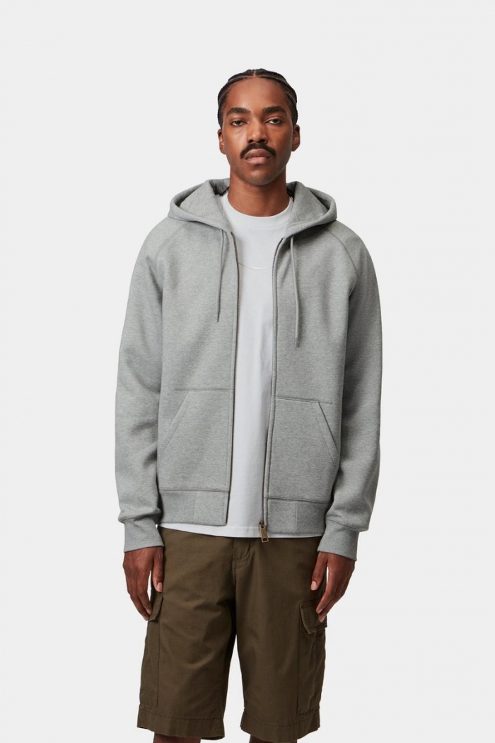 Carhartt Hooded Chase Jacket - Grey Heather / Gold