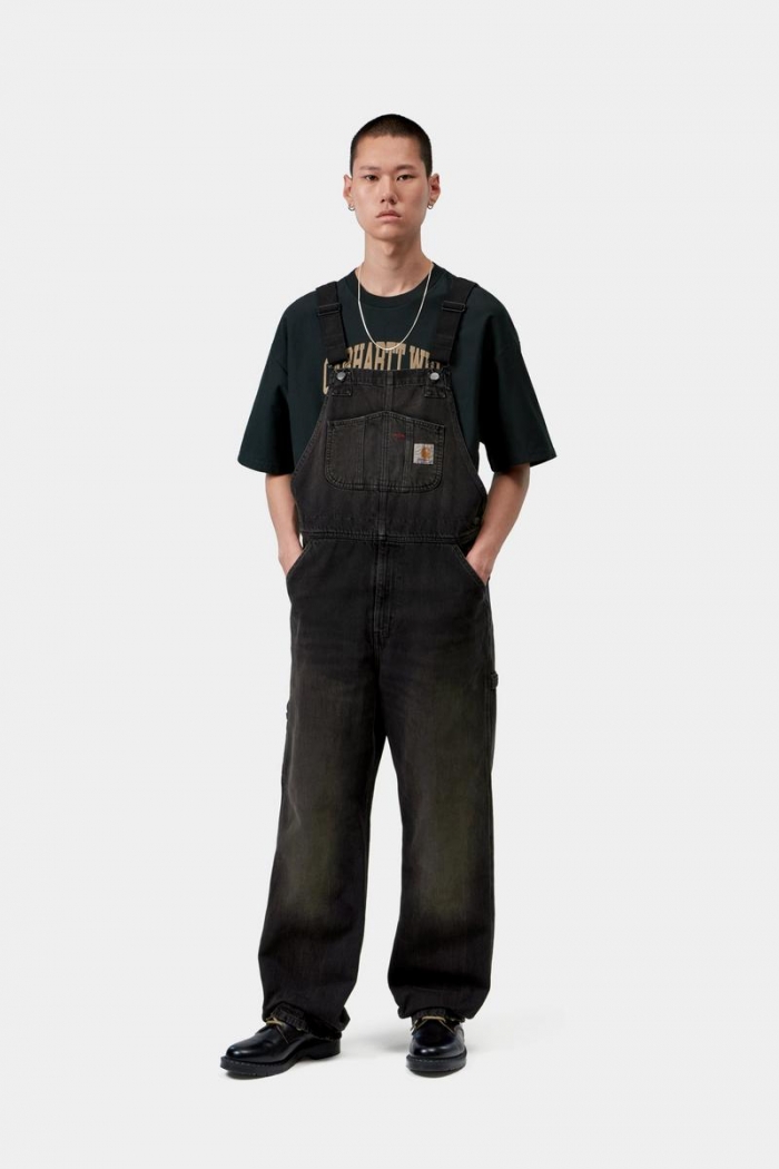 Carhartt Bib Overall - Black, Tobacco used wash