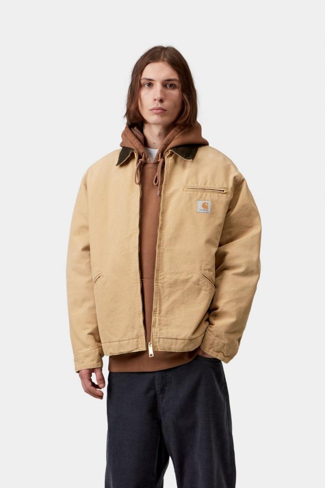 Carhartt OG Detroit Jacket - WIP Dusty H / Tobacco, Stone canvas
