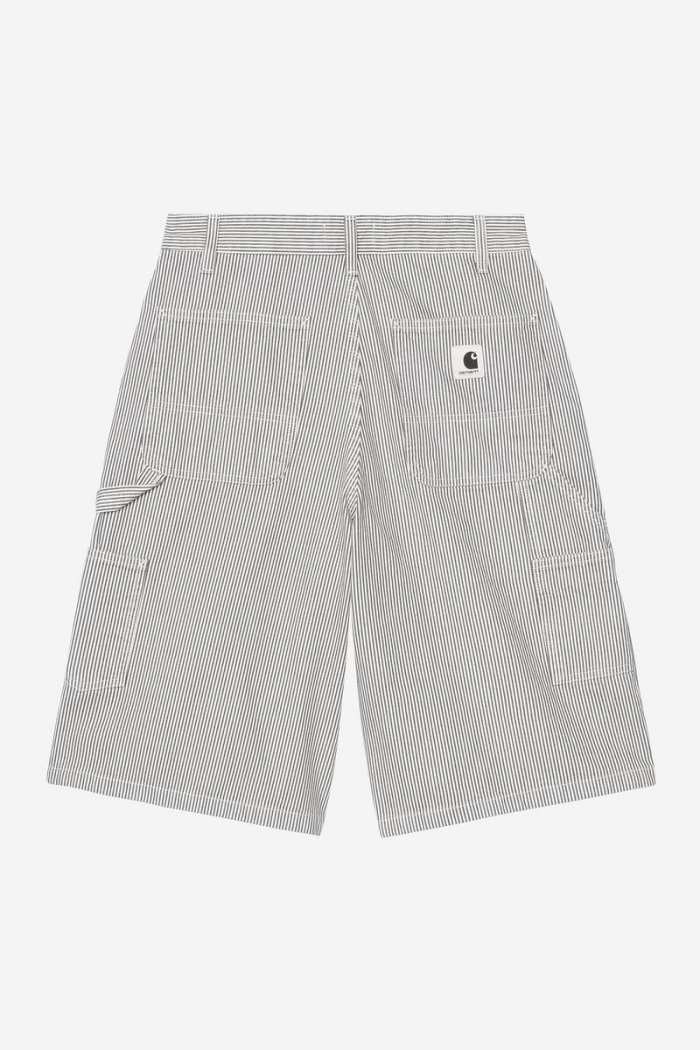 Carhartt Mercer Single Knee Short - Mercer Stripe, Graphite / Wax, Stone washed