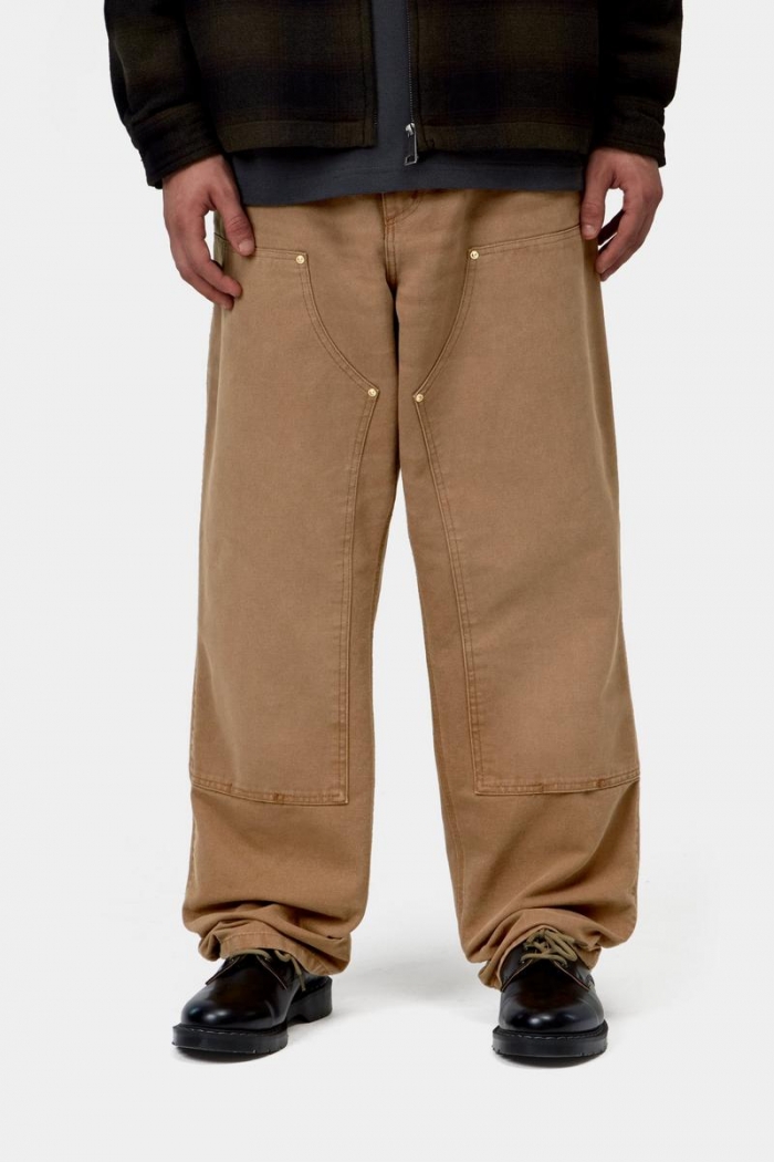 Carhartt Double Knee Pant - WIP H Brown, Stone canvas