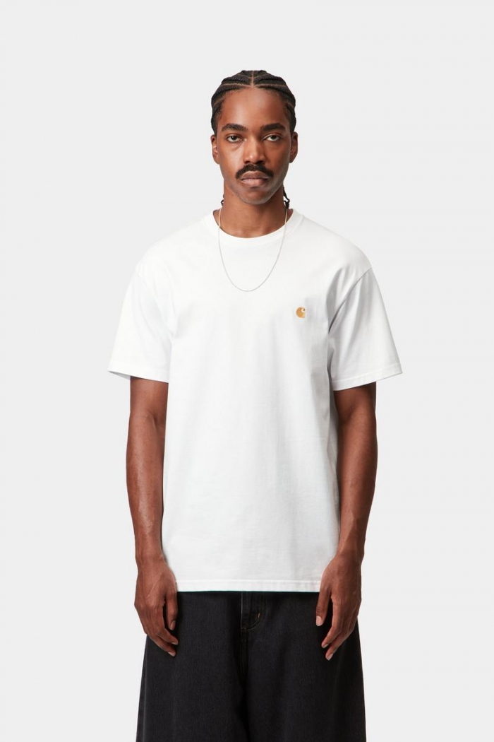 Carhartt S/S Chase T-Shirt - White / Gold