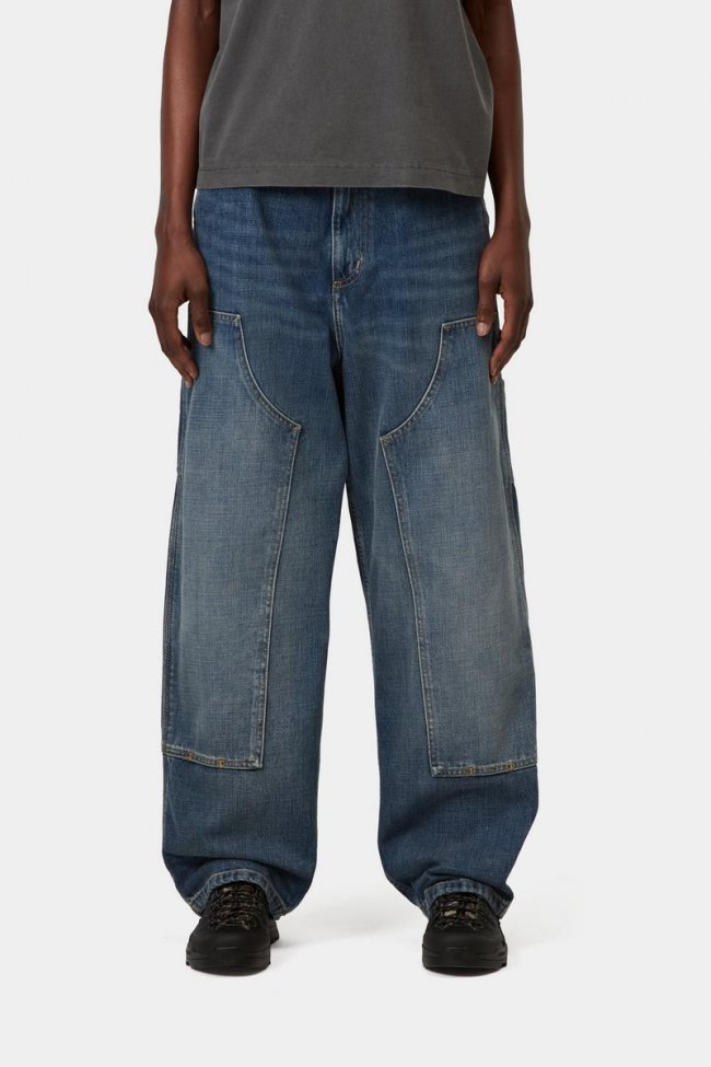Carhartt Brandon Double Knee Pant - Blue, Dark used wash