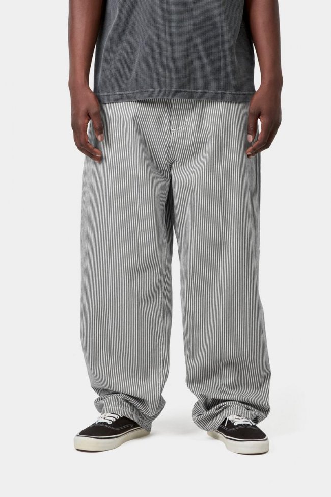 Carhartt Mercer Single Knee Pant - Mercer Stripe, Graphite / Wax, Stone washed