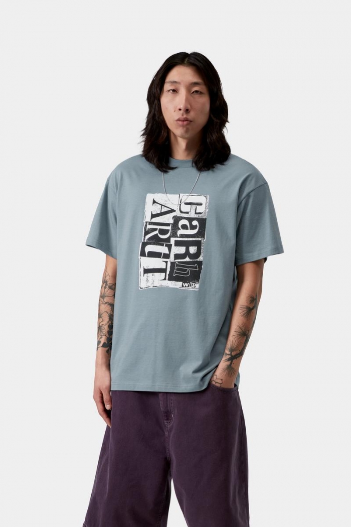 Carhartt S/S Moving Letterpress T-Shirt - Velvet Blue
